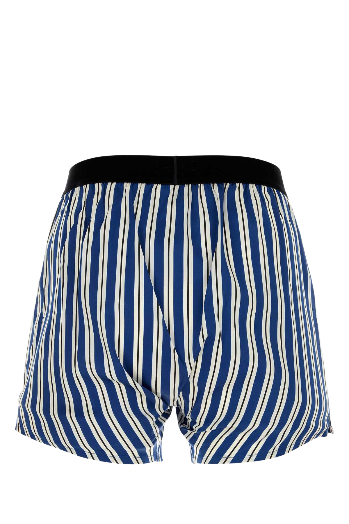 Printed Stretch Satin Boxer Bluewhite Se Ea Intimo