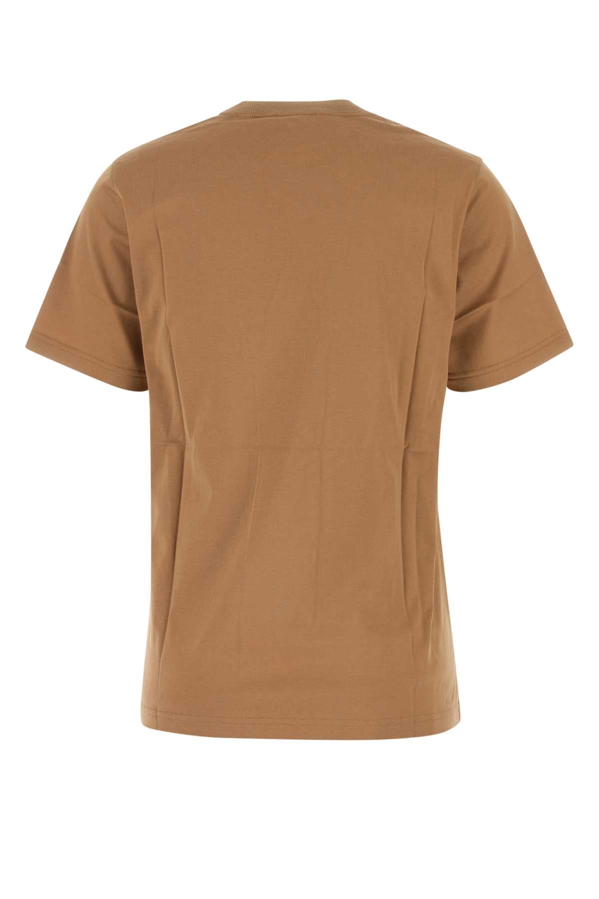 Biscuit Stretch Cotton T-Shirt Camel