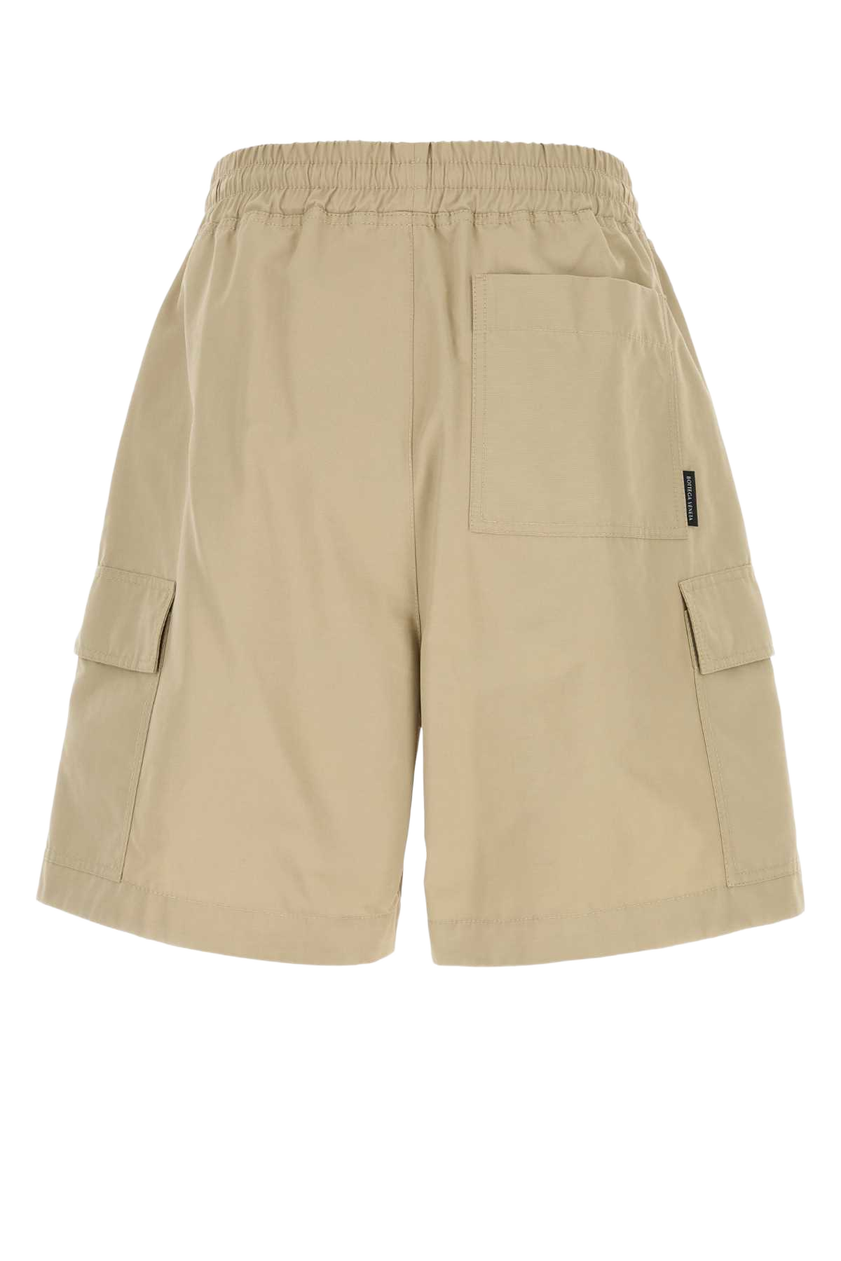 Beige Nylon Blend Bermuda Shorts Sahara Exterior: Cotton