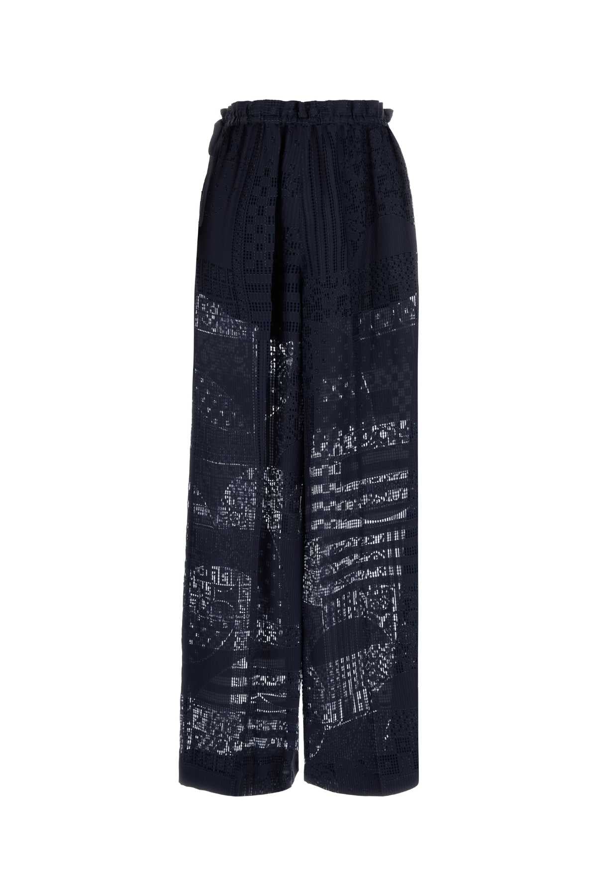 Navy Blue Viscose Blend Pant Blu Pantaloni