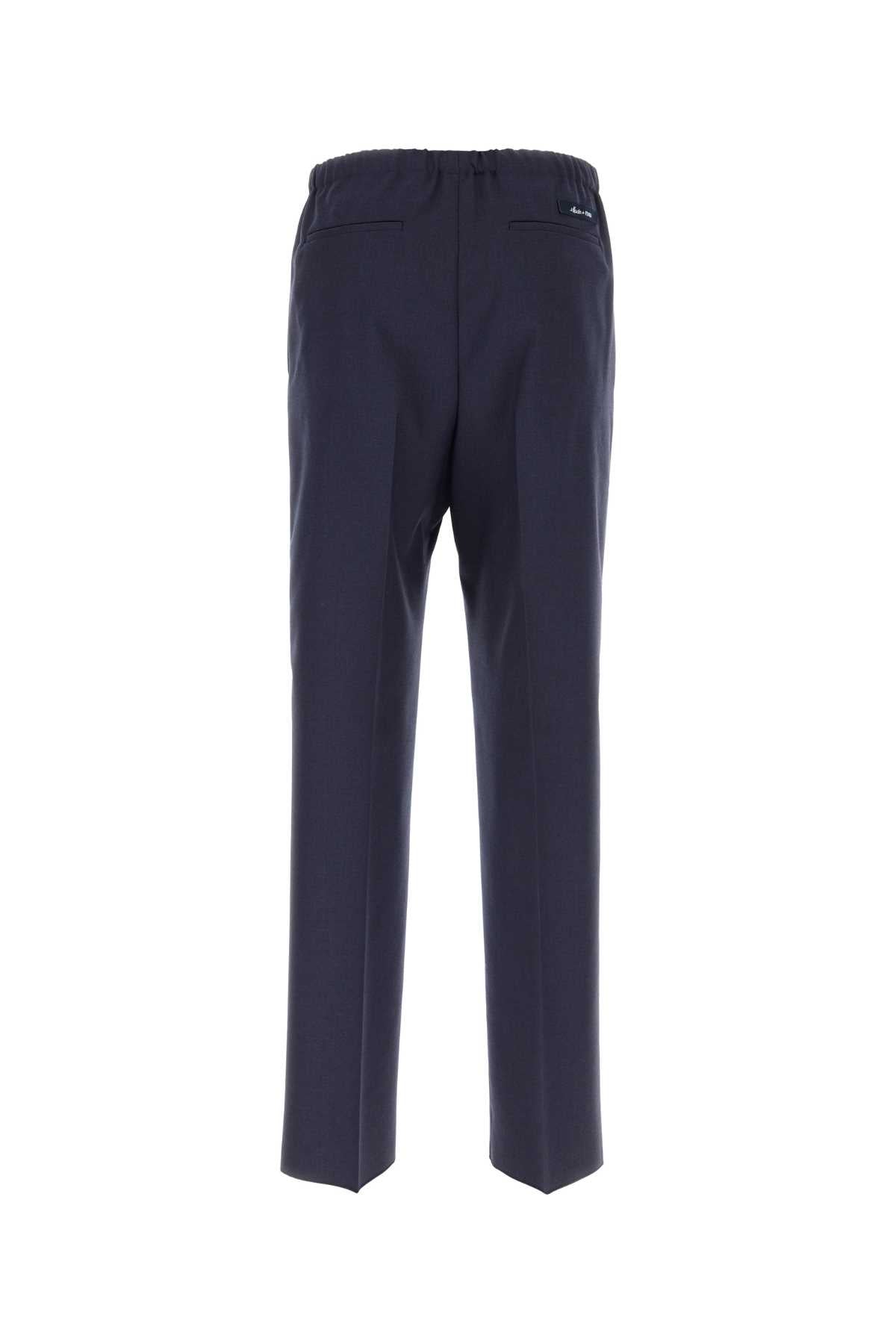 Blue Wool Pant Exterior: Pantaloni