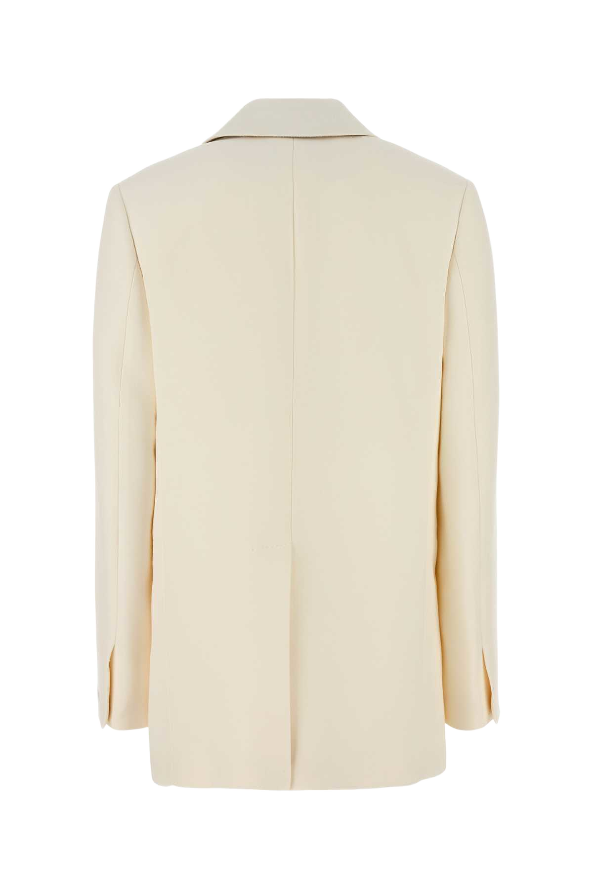 Ivory Wool Blend Blazer White Giacche E Gilet