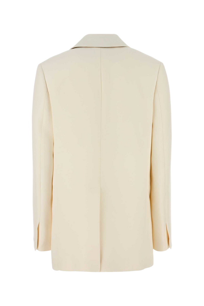 Ivory Wool Blend Blazer White Giacche E Gilet