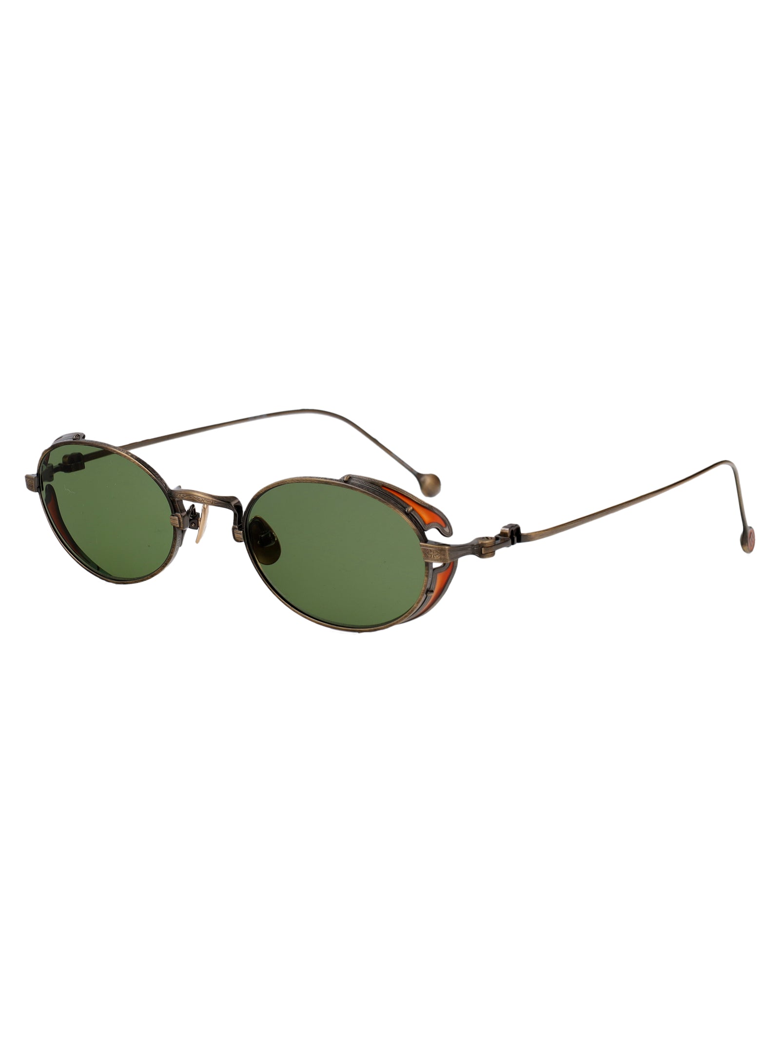 Antique Gold Sage Green Metal Sunglasses