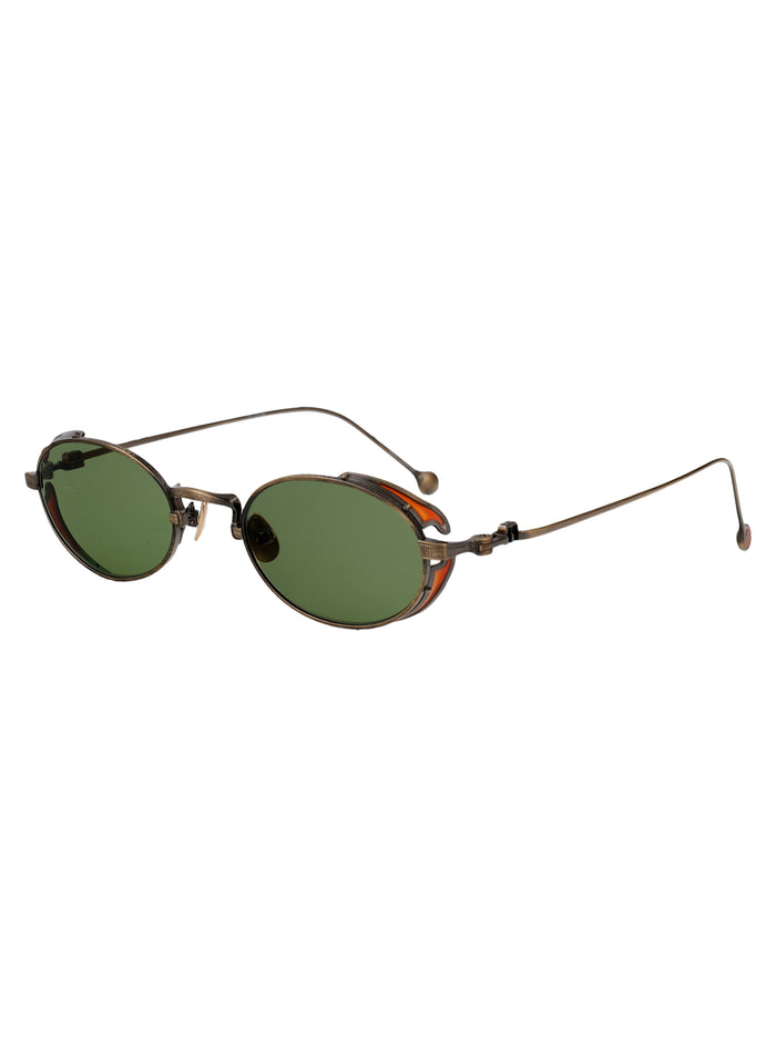 Antique Gold Sage Green Metal Sunglasses
