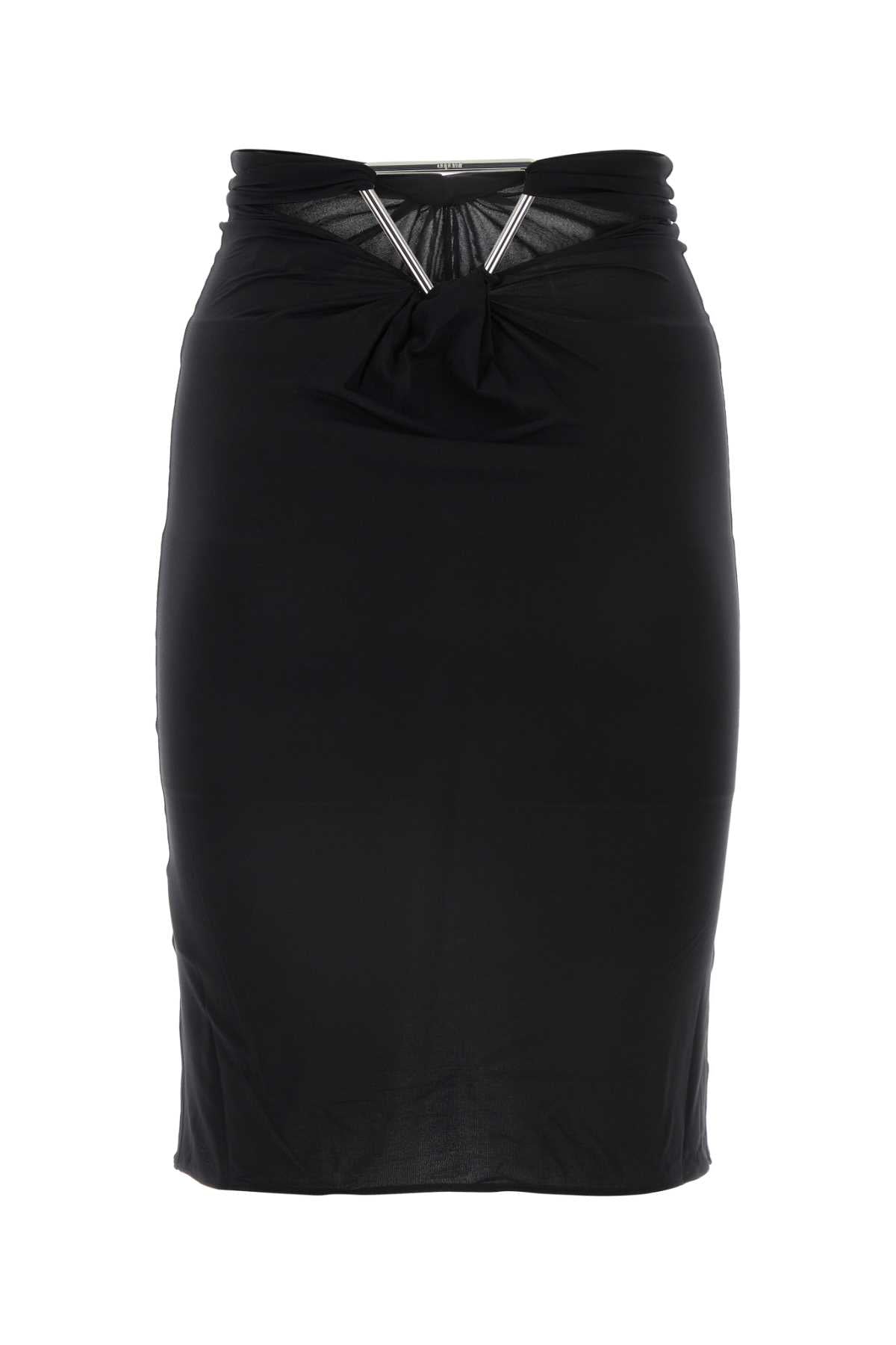 Black Stretch Nylon Triangle Skirt Exterior: Elastane Gonne