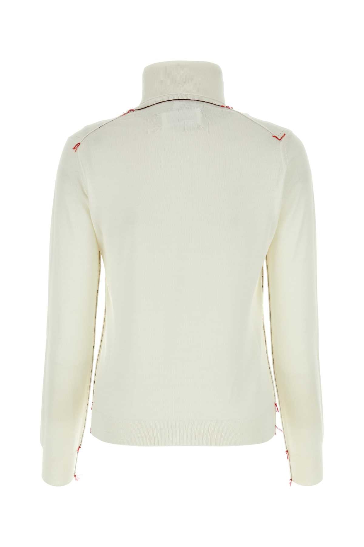 Ivory Wool Sweater Ecru Exterior: Maglieria