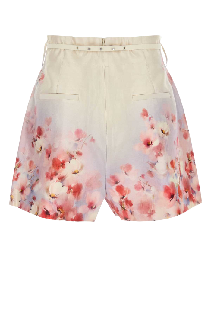 Printed Satin Crush Shorts Scarletfloral