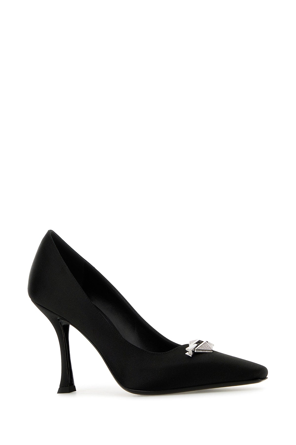 Ryker90bxl Blackcrystal Satin W/pave Diamond Link Scarpe Con Tacco