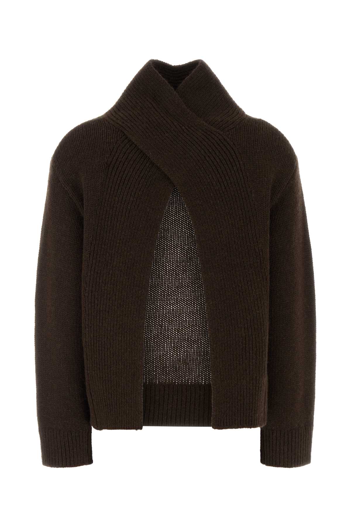 Brown Wool And Yak Sweater Shavedchocolate Exterior: Maglieria