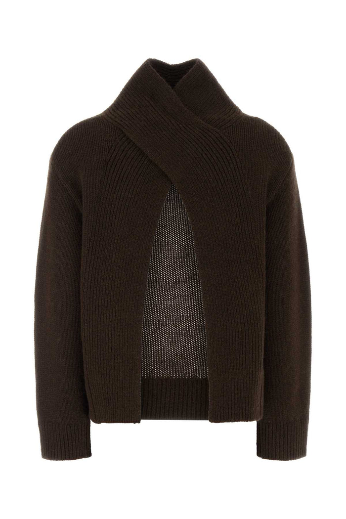 Brown Wool And Yak Sweater Shavedchocolate Exterior: Maglieria
