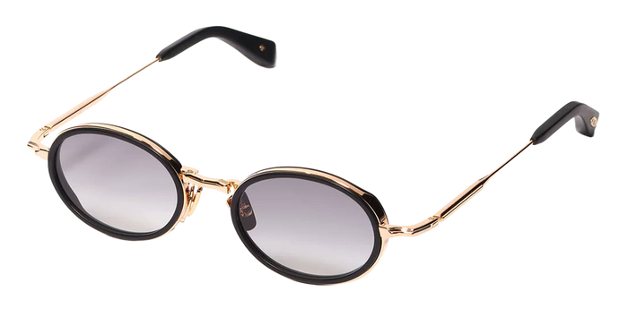 Eddie - C115 Matte Black Antique Gold Nd Metal Sunglasses