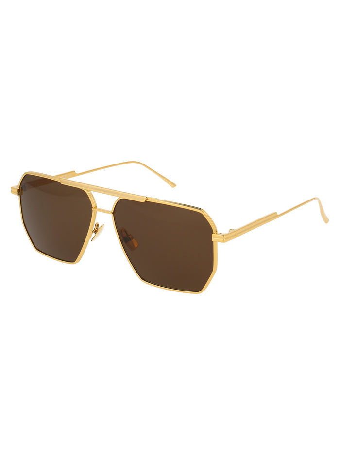 Bv1012s 003 Gold Brown Metal Sunglasses