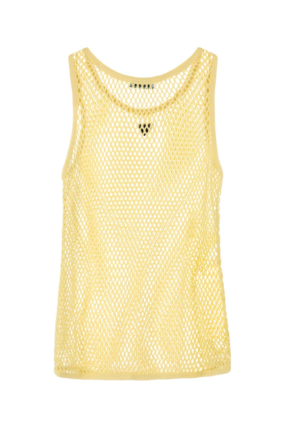 Yellow Mesh Tank Top Crema Exterior: Cotton Maglie