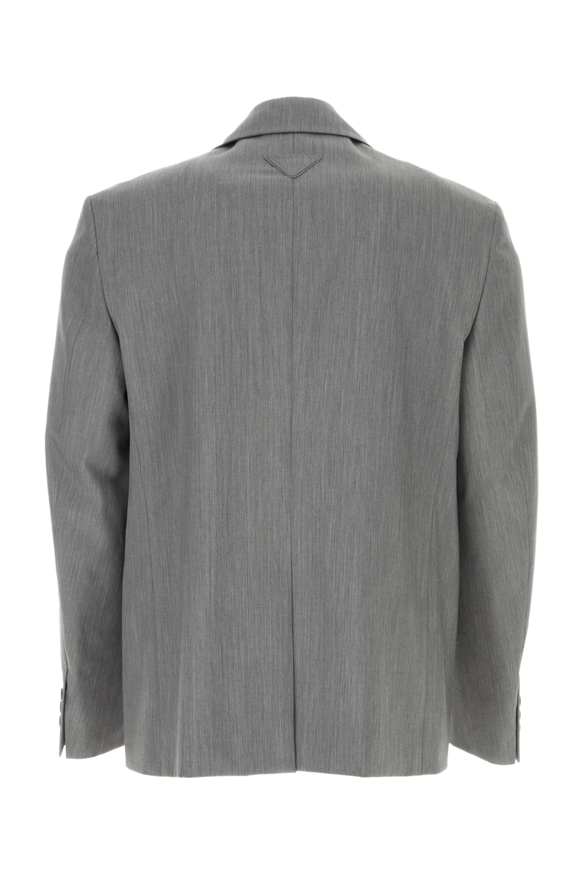 Melange Grey Wool Blend Blazer Grigio Wmwv Giacche E Gilet