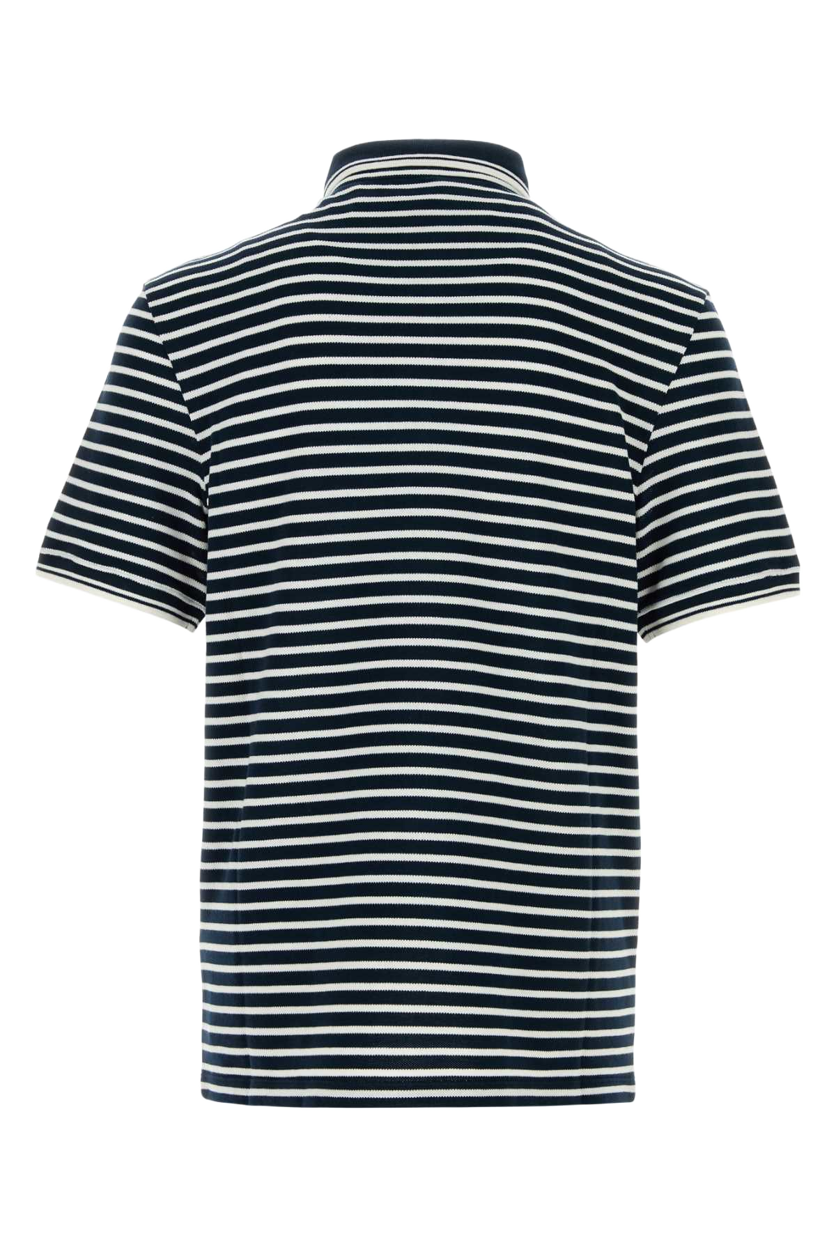 Embroidered Piquet Polo Shirt Biancoblu Cotton