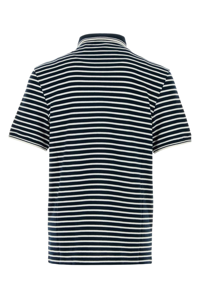 Embroidered Piquet Polo Shirt Biancoblu Cotton