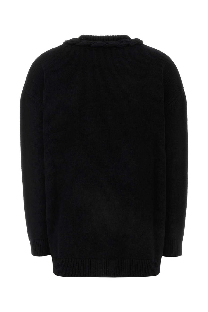 Black Wool Sweater Nero Exterior: Virgin Maglieria
