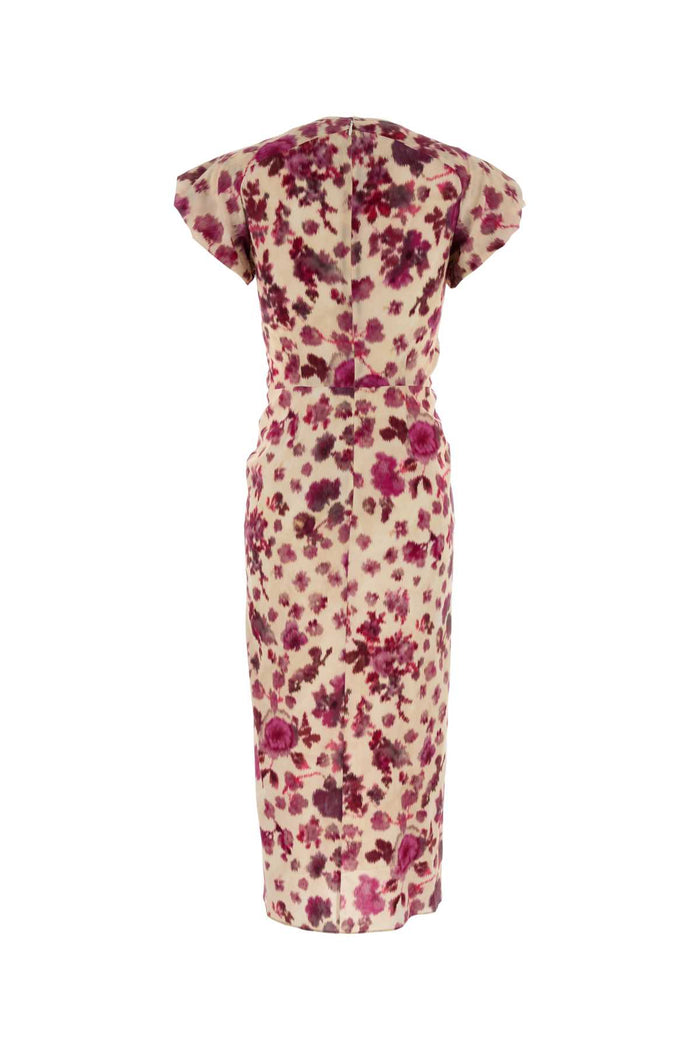 Printed Stretch Silk Terenae Dress Pink Abiti