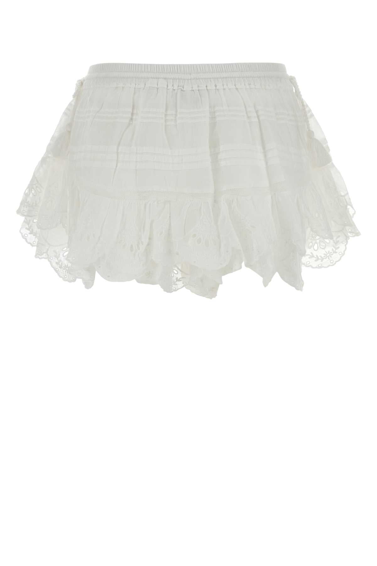 White Cotton Puria Shorts