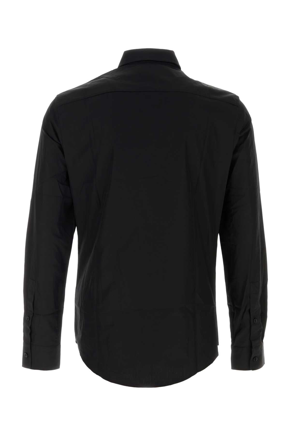 Black Poplin Shirt Cotton Camicie