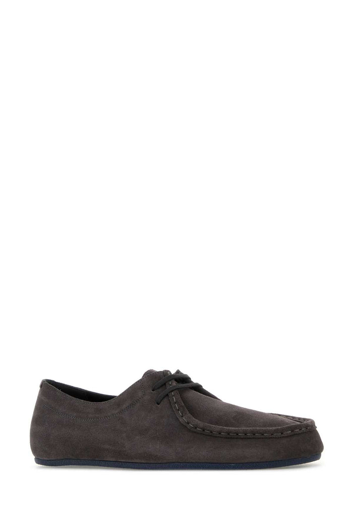 Dark Grey Suede Lace-Up Shoes Magnet Scarpe Stringate