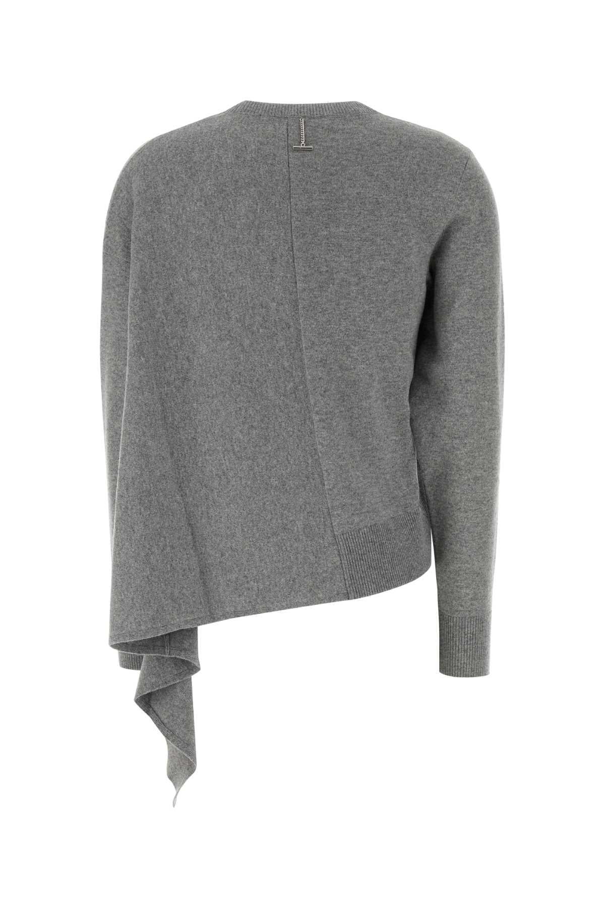 Grey Cashmere Blend Sweater Palegreymelange Asymmet Crwnk Jumper Maglieria