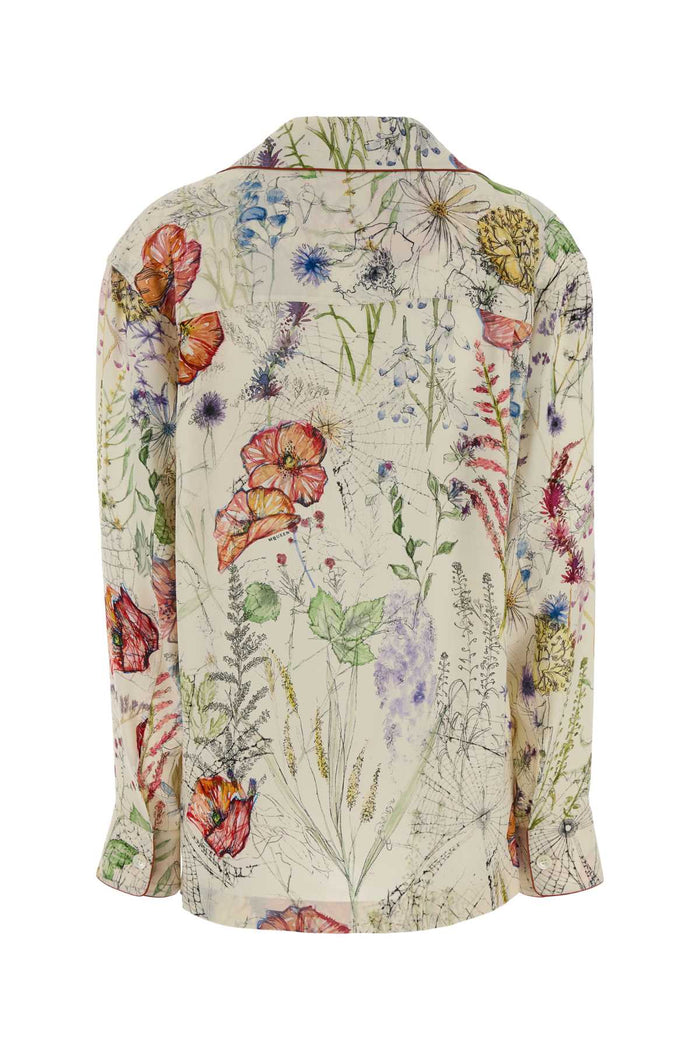 Printed Crepe Shirt Ivory Exterior: Viscose Camicie
