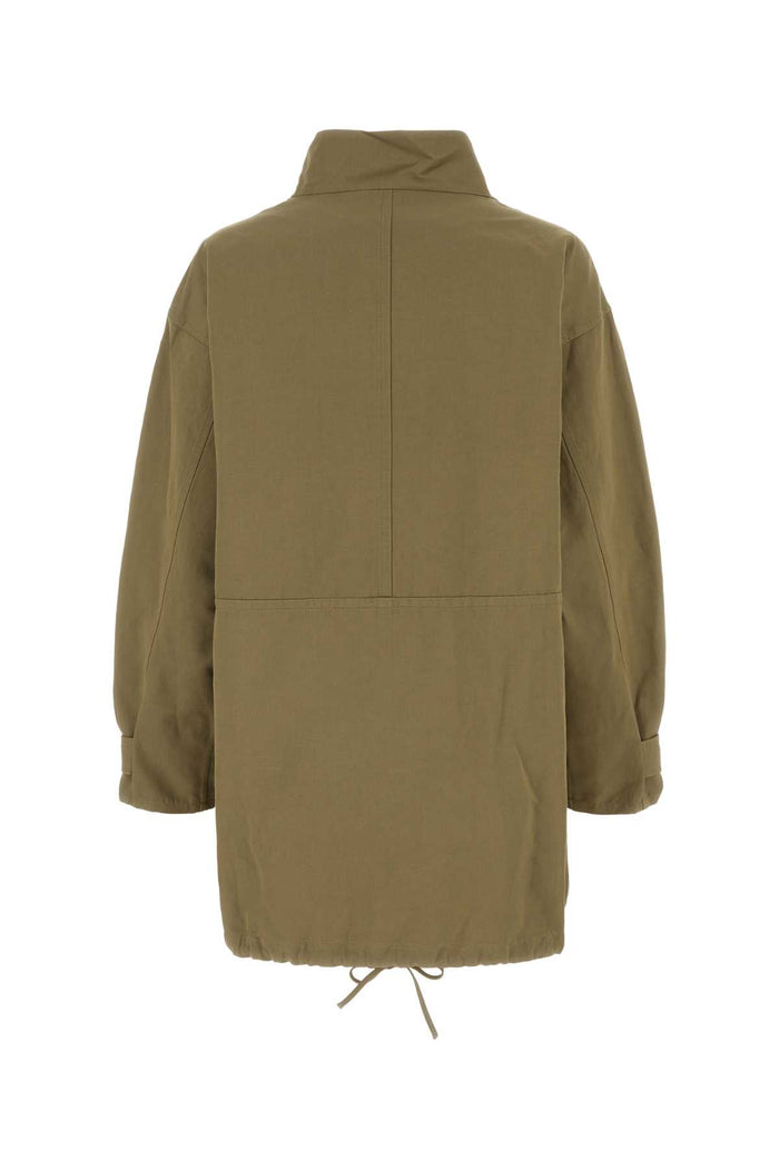Army Green Cotton Blend Dress Militare Co Li Abiti