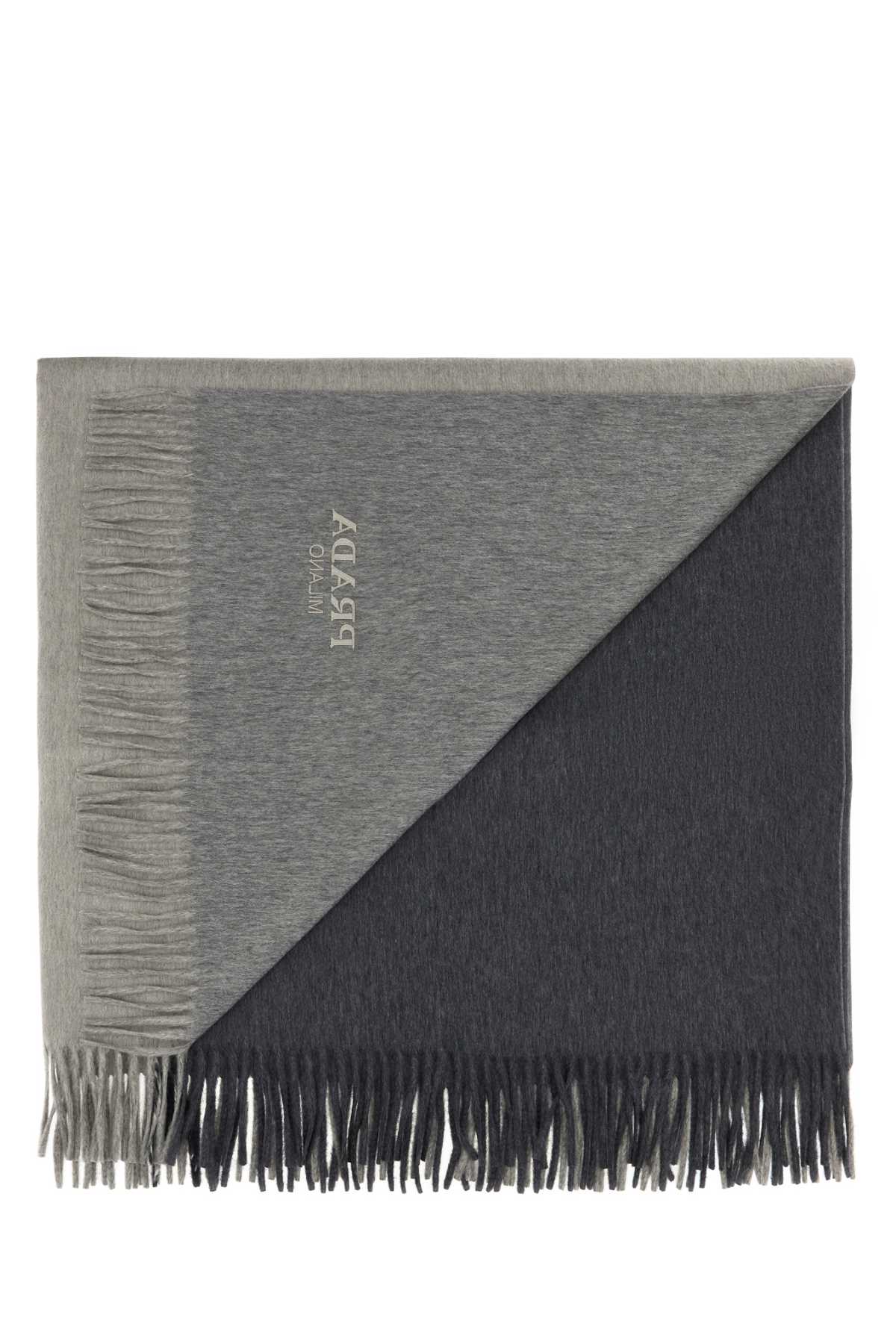 Two-Tone Cashmere Blend Blanket Grigio+nube Wows Casa/bagno