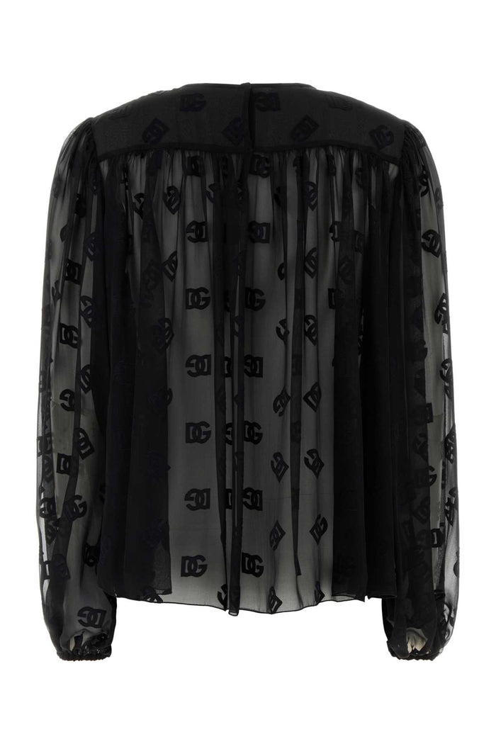 Black Organza Blouse Nero Exterior: Silk Viscose Maglie