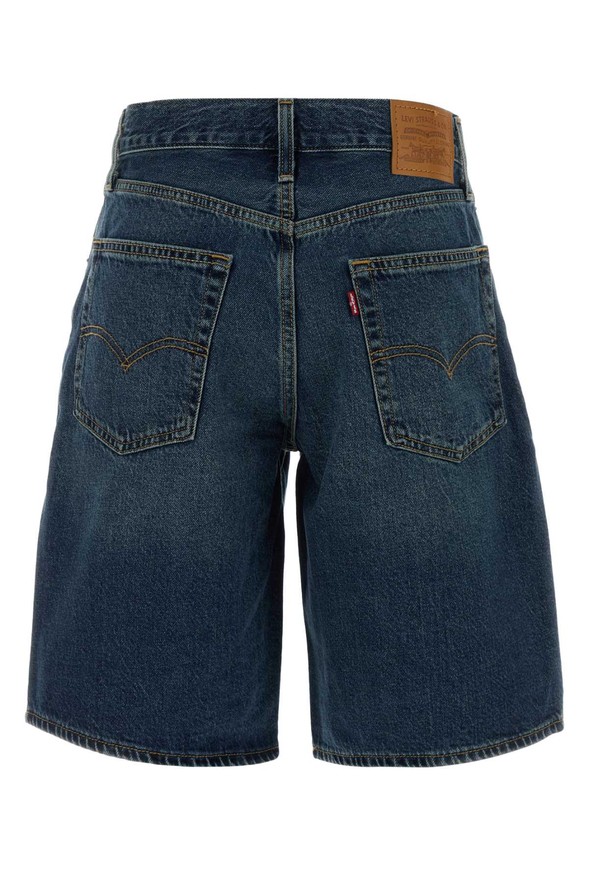 Denim Bermuda Shorts Blue Exterior: Cotton