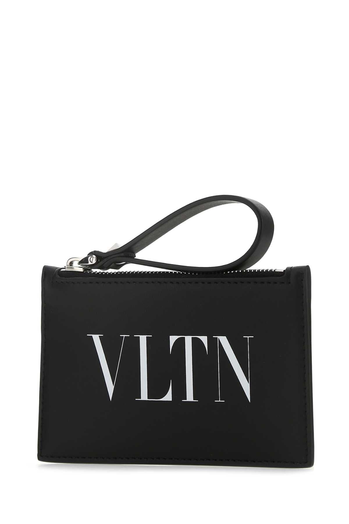 Black Leather Card Holder 0ni Portafogli
