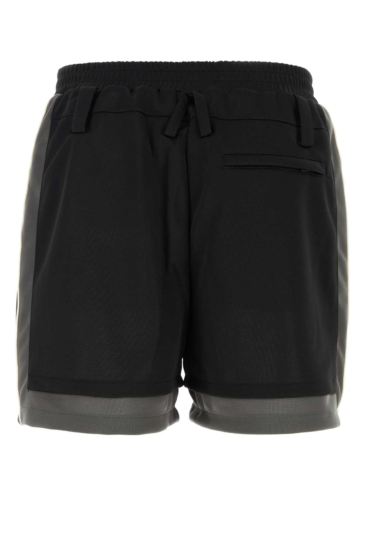 Black Polyester Bermuda Shorts Rabbit Exterior