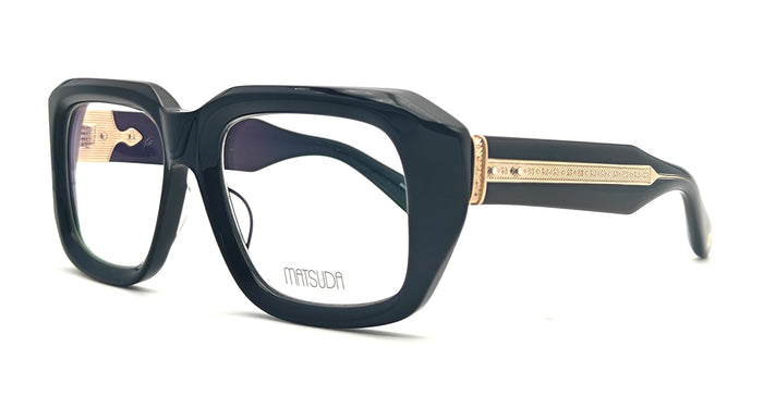M1036 - Black Gold Rx Acetate Eyeglasses