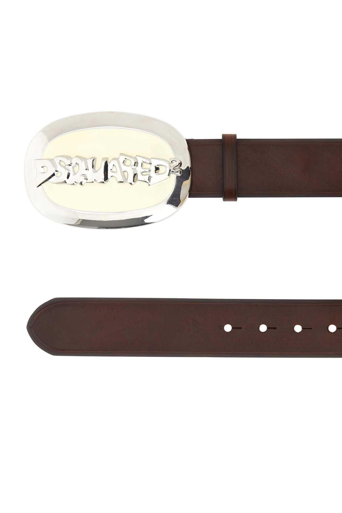 Brown Leather Belt M2830 Exterior: Bovine Cinture