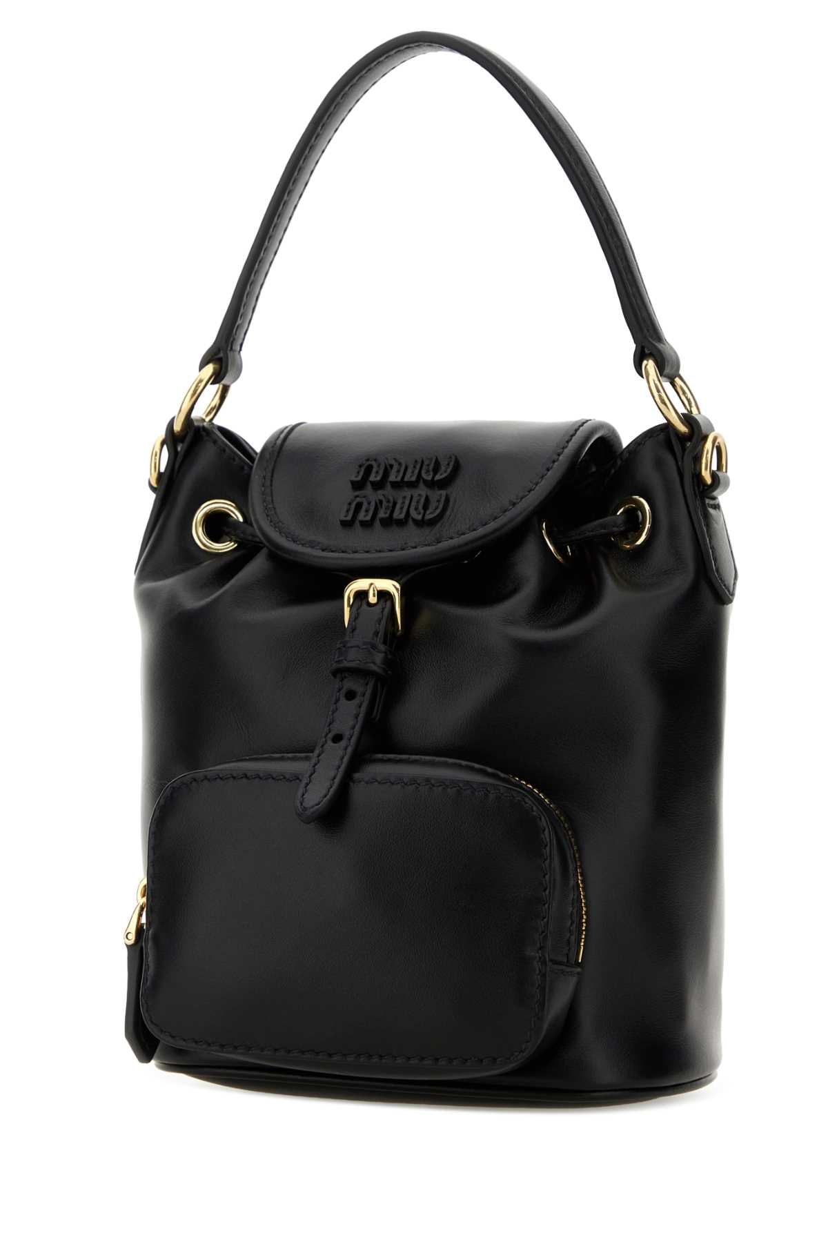 Black Leather Backpack Nero Borse A Mano