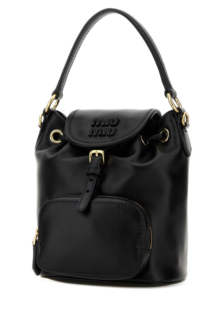Black Leather Backpack Nero Borse A Mano