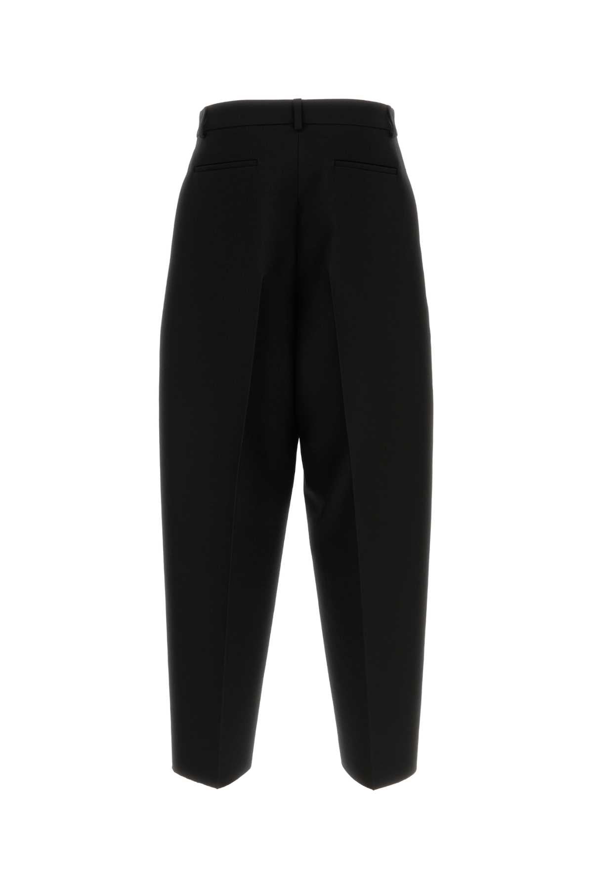 Black Wool Blend Pant Nero Exteiror: Virgin Silk Pantaloni