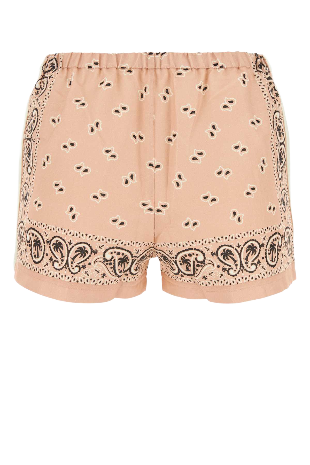 Printed Linen Blend Shorts Pinkoffwhite Exterior: Cotton