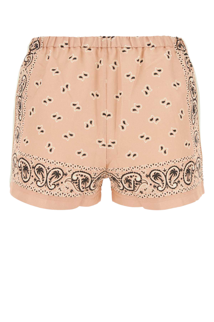 Printed Linen Blend Shorts Pinkoffwhite Exterior: Cotton