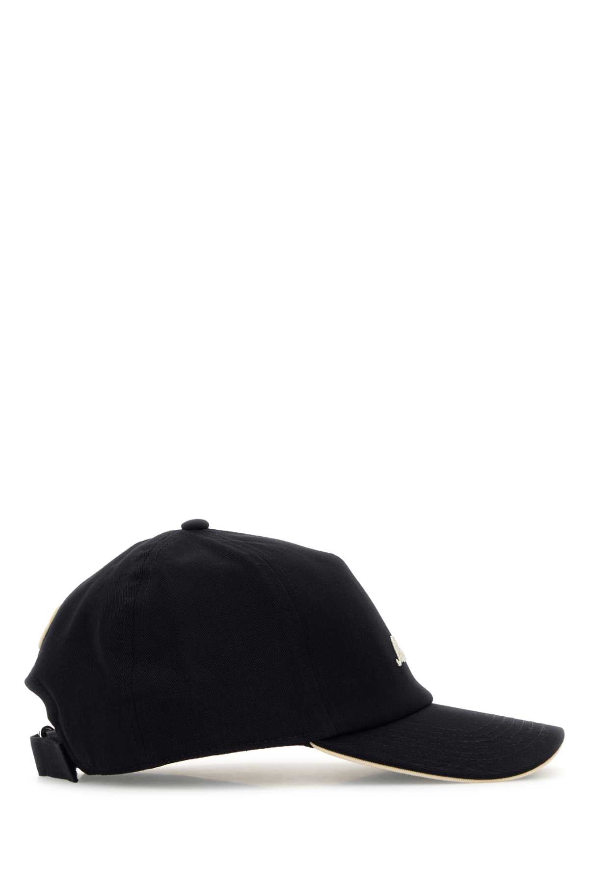 Black Cotton Baseball Cap 999 Base Fabric: Cappelli