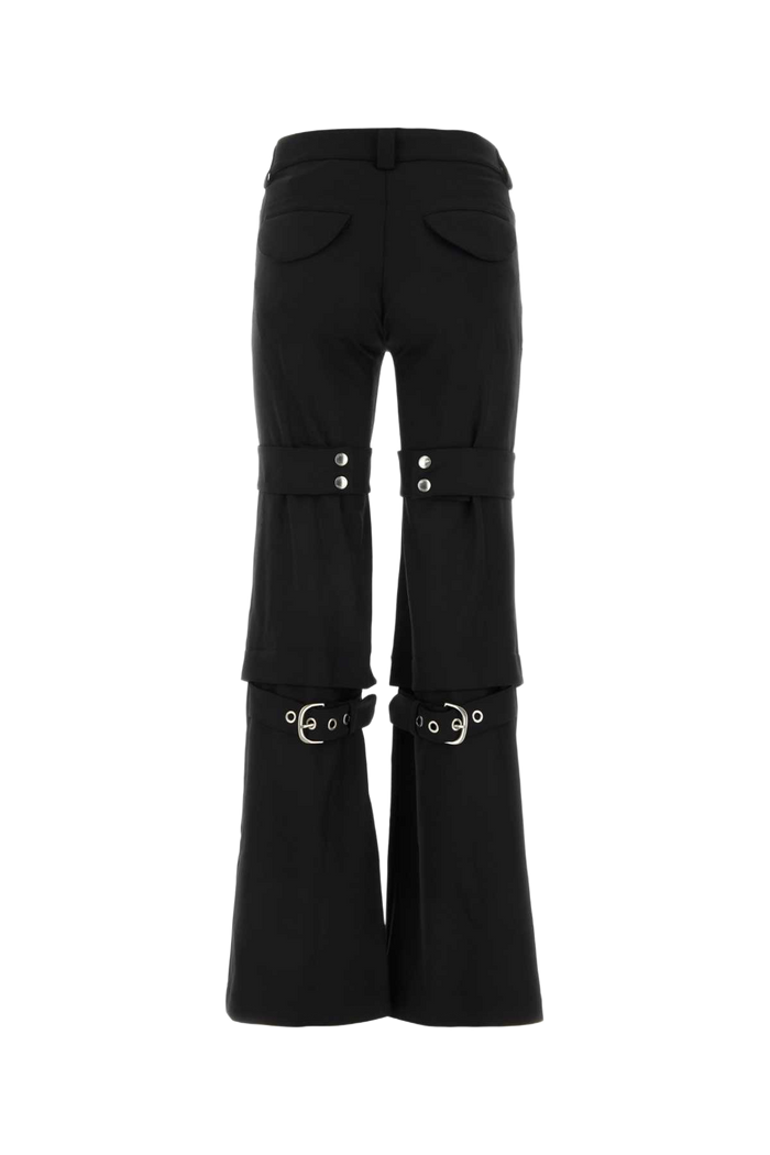 Black Stretch Polyester Blend Cargo Pant Nocolor Pantaloni
