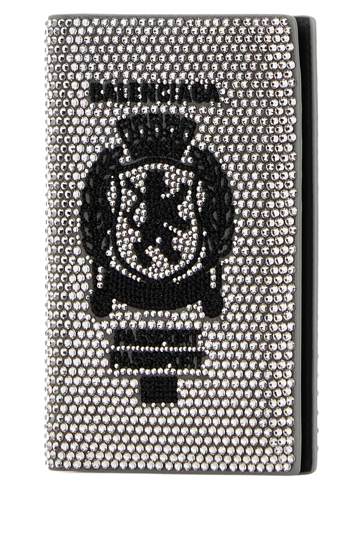 Embellished Leather Passport Holder Smoke Grey T Glass Portafogli