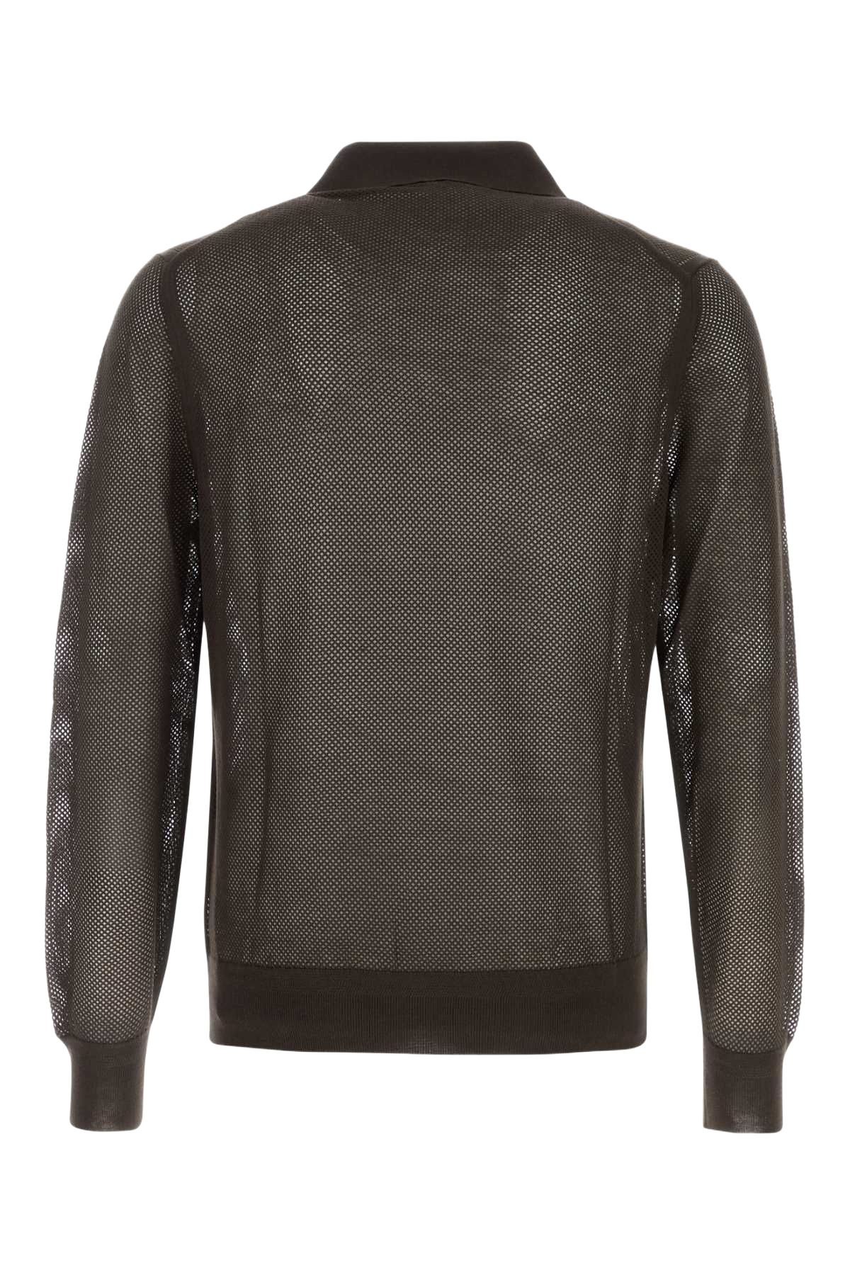 Chocolate Mesh Polo Shirt Silk Cotton