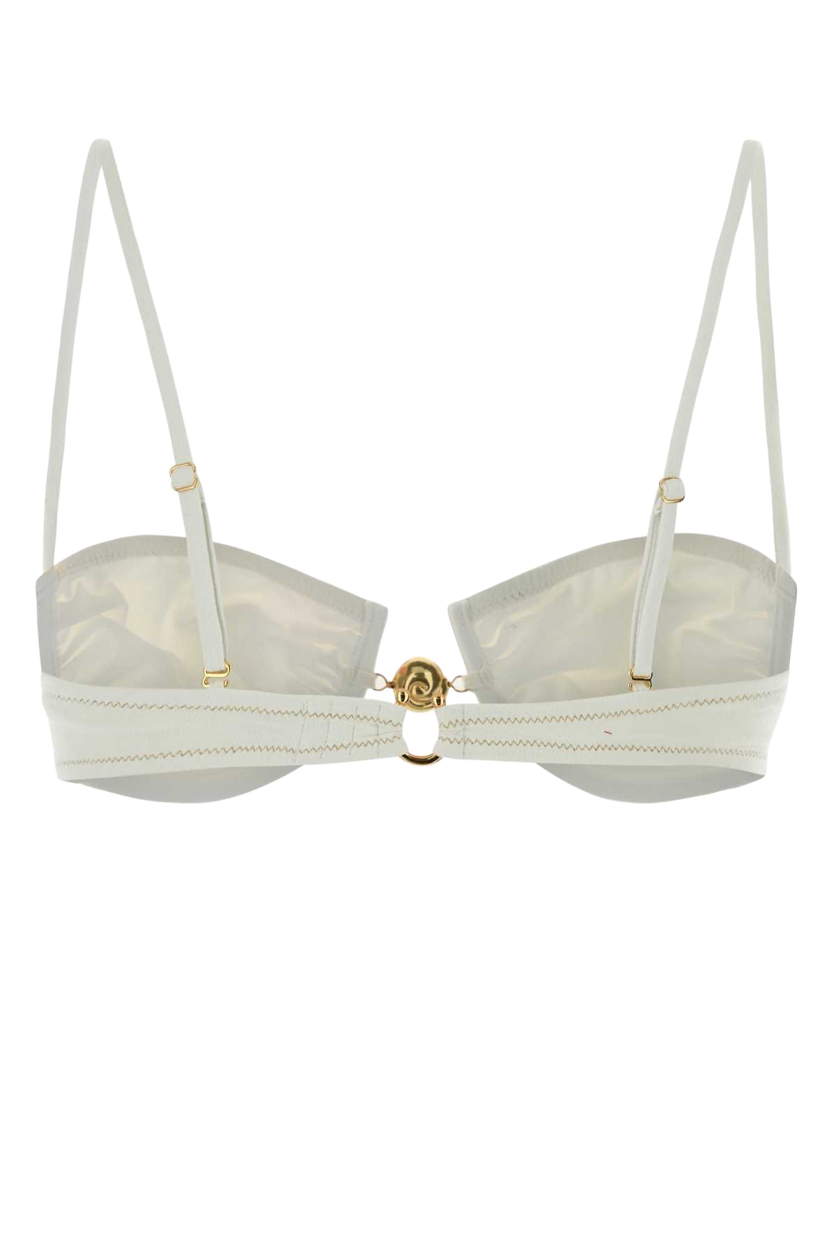 White Stretch Jersey Hammond 2.0 Bikini Top Whitesuede Costumi Da Bagno