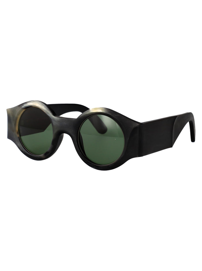 502987 Black And White Horn Sunglasses