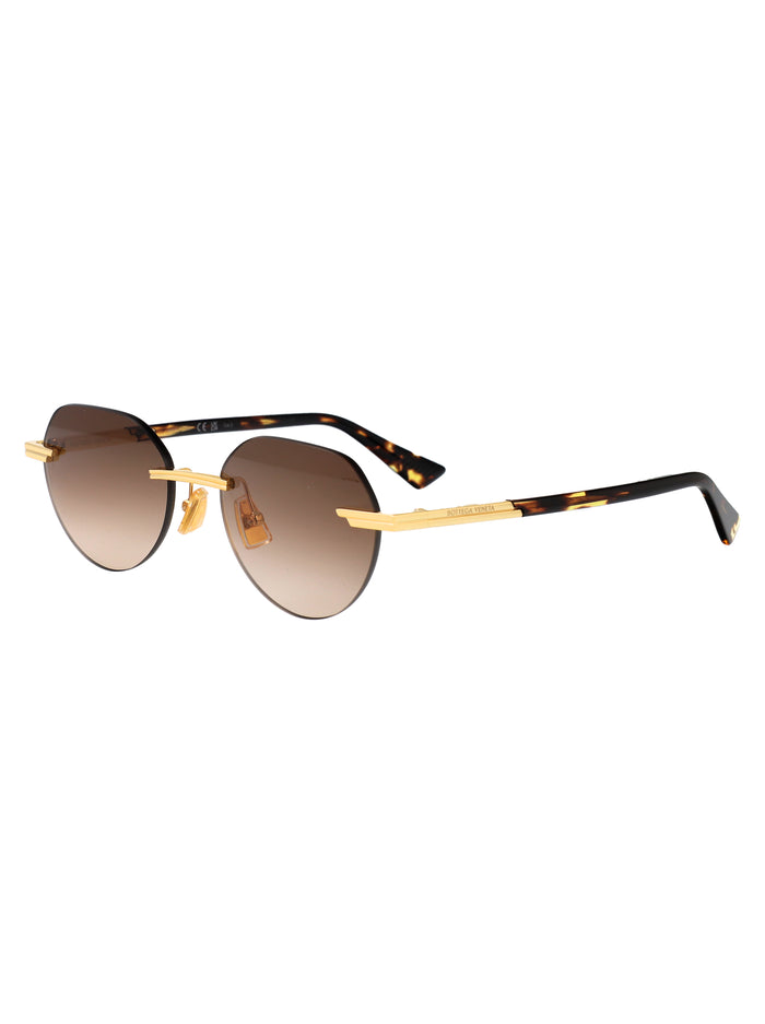 Bv1379s Gold-gold-brown Metal Sunglasses