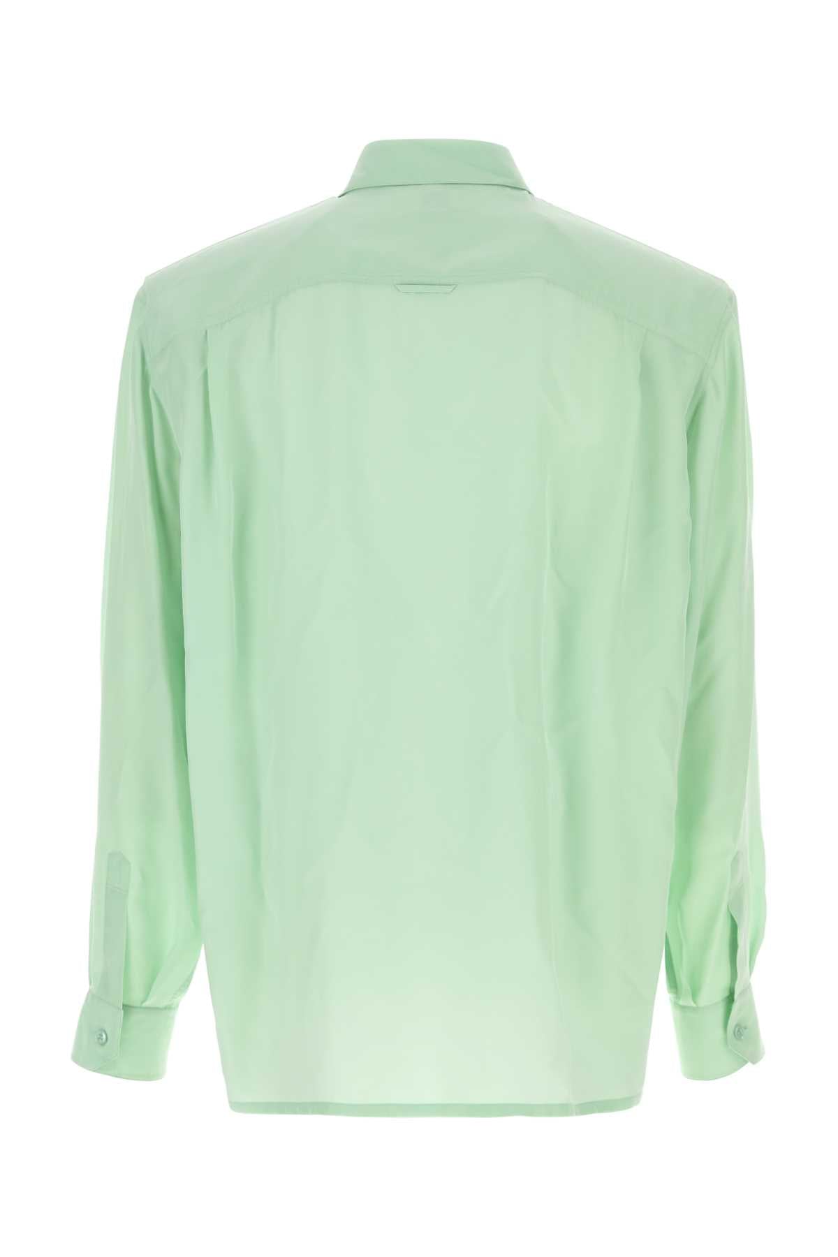 Mint Green Satin Shirt Vertd'eau Exterior: Viscose Silk Maglie