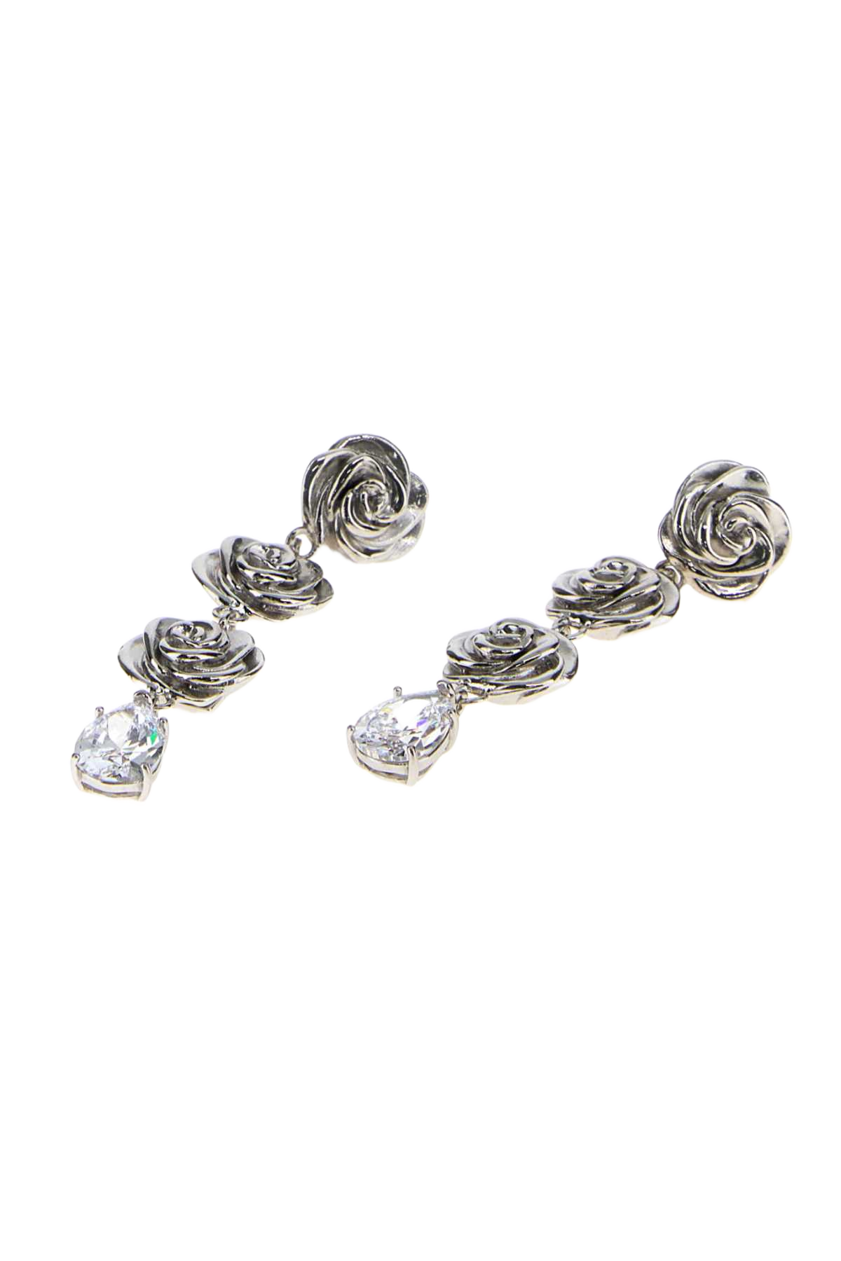 Silver Metal Earrings Rhodiumsilver Orecchini